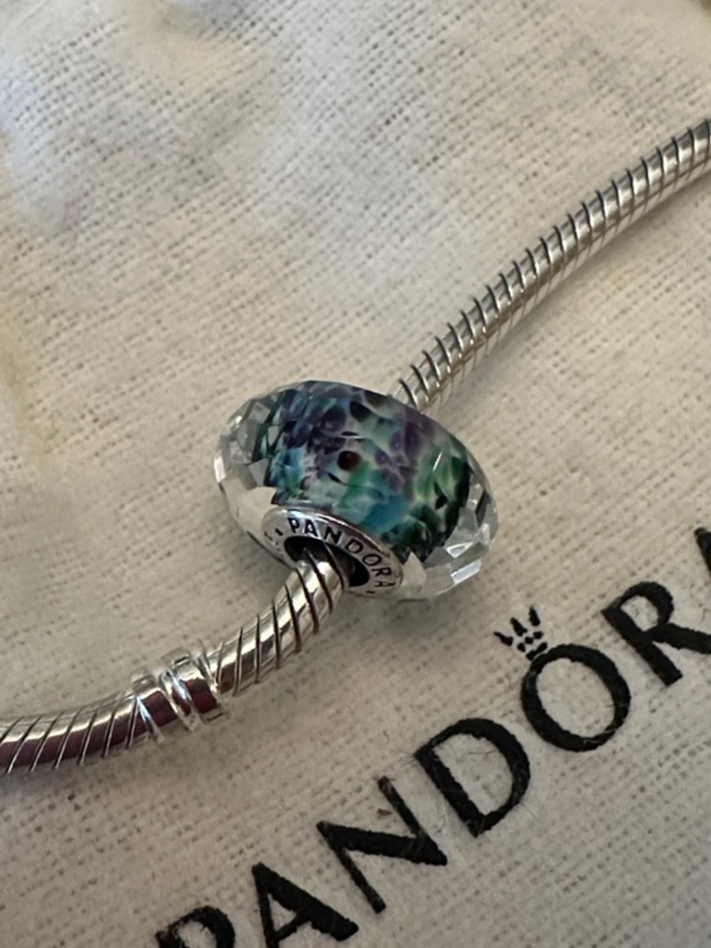 Pandora Tropical Sea Glass Faceted Murano Charm